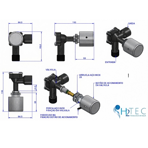 Desenvolvido para ser instalado em pias de assepsia, normalmente em pias de inox. Não há necessidade de energia elétrica para o funcionamento e sua instalação é simples. Acionamento macio e estanca a água imediatamente quando não acionado.