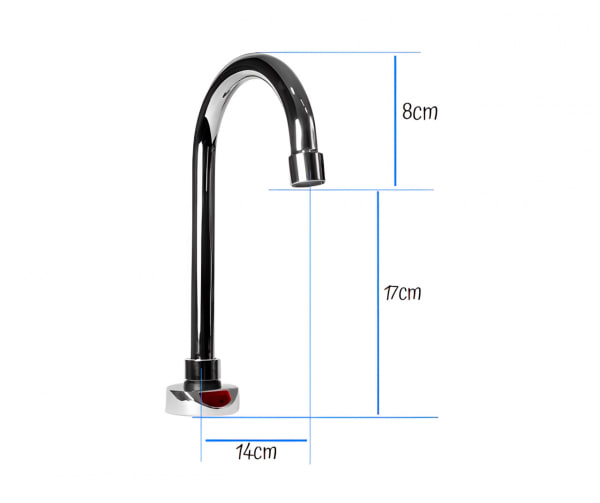 Dimensões da torneira automática de mesa H2TEC