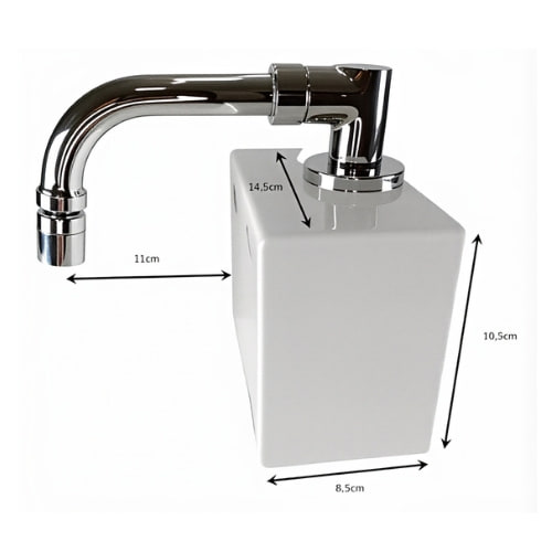 Dimensões da torneira automática de parede H2TEC