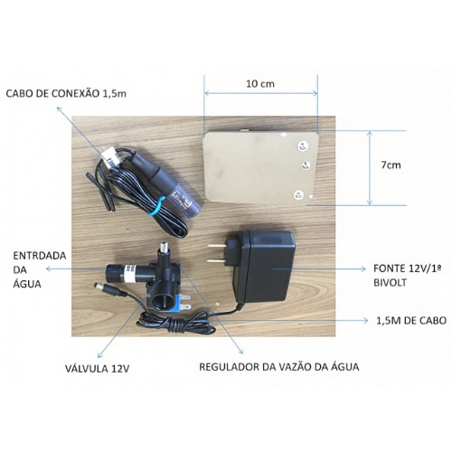 Componentes do pedal elétrico de piso H2TEC